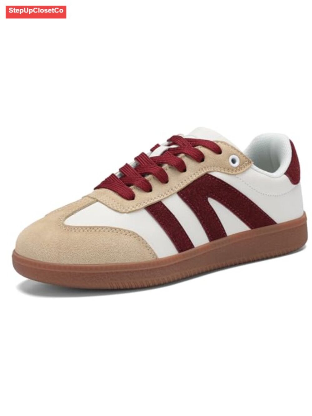 Retro Gum Sole Fashion Sneakers, Lightweight Lace Up Walking Shoes, Non Slip